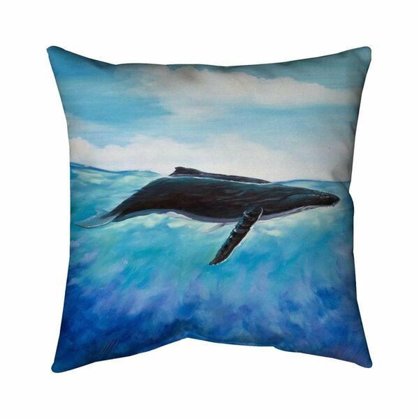 Fondo 26 x 26 in. Blue Whale-Double Sided Print Indoor Pillow FO2772443